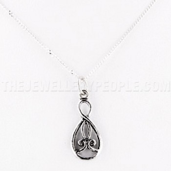 Fleur Teardrop Silver Pendant - PT524