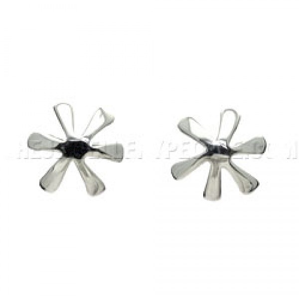 Flower Silver Stud Earrings - 12mm