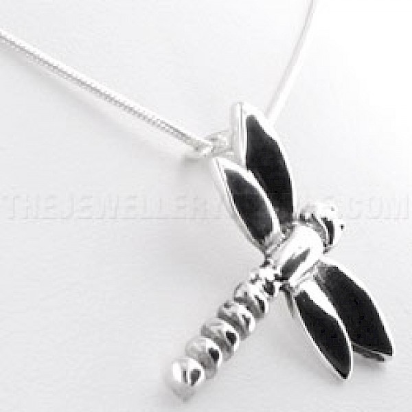 Flying Dragonfly Silver Pendant - PT156