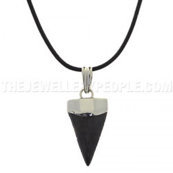 Fossilised Shark Tooth Pendant - 45mm - FL034