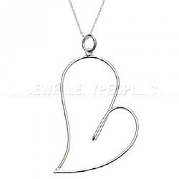 Funny Heart Silver Pendant - Large - PT320