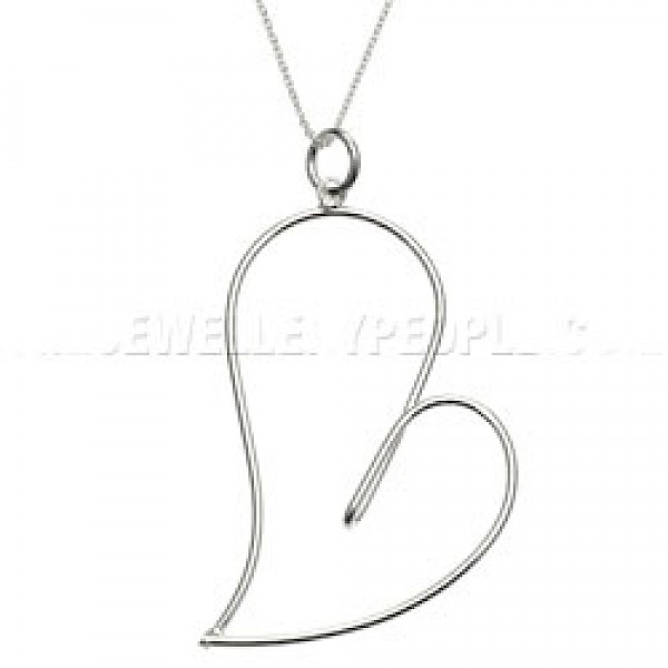 Funny Heart Silver Pendant - Large