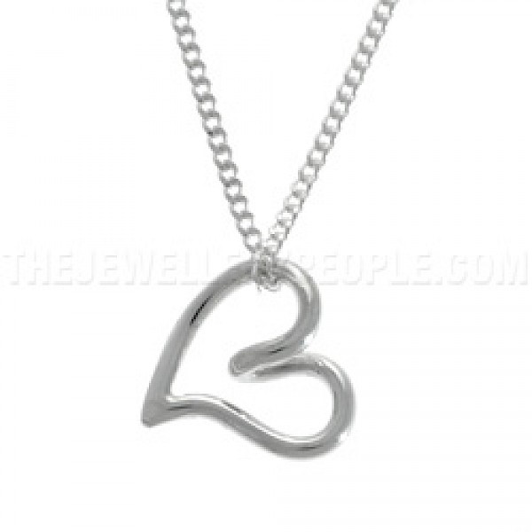 Funny Heart Silver Pendant - Small - PT451