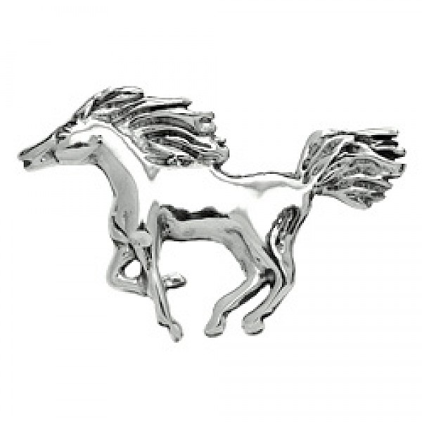Galloping Horse Silver Brooch - 45mm