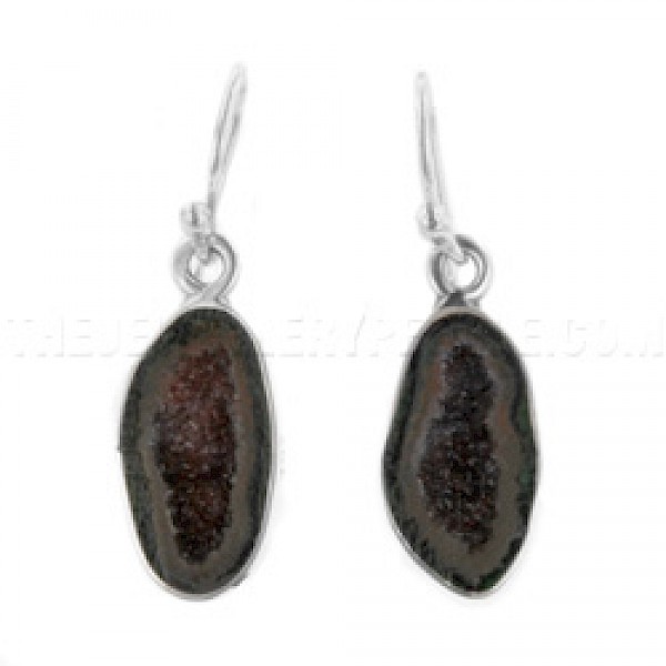 Geode & Silver Earrings - FL019