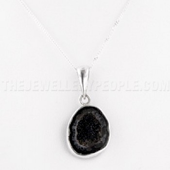 Geode & Silver Pendant - FL021