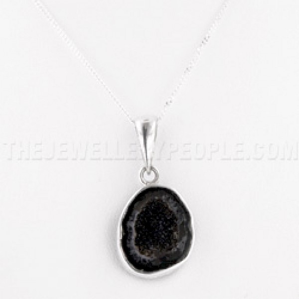 Geode & Silver Pendant - FL021