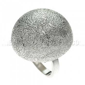Glitter Dome Silver Ring - adjustable