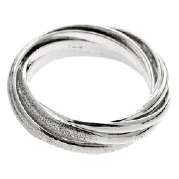 Glitter Silver Russian Wedding Ring - 7 Bands - RG256