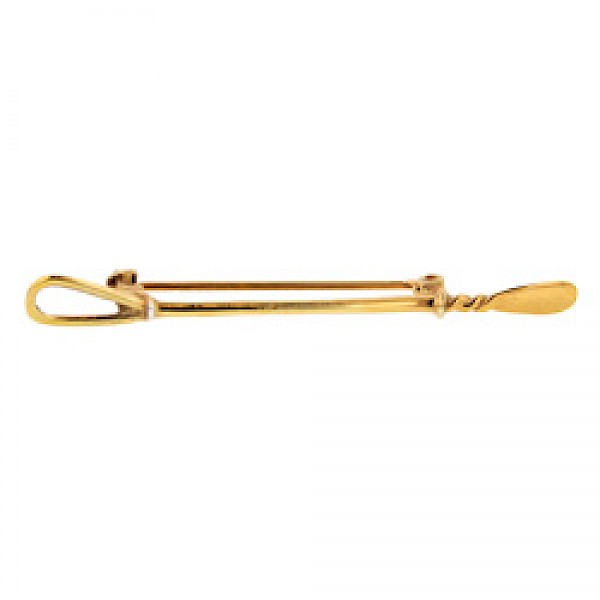 Gold Plated Horse Whip Brooch - 50mm