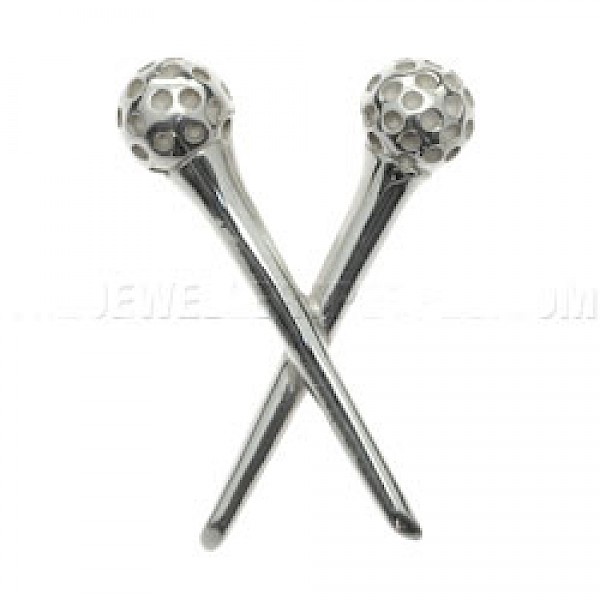 Golf Tees Silver Brooch -ST047