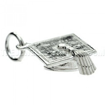 Graduation Mortar-Board Silver Charm - R4032