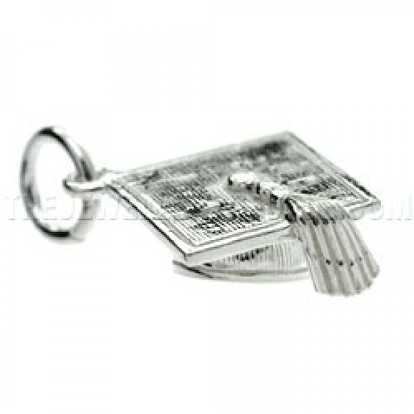 Graduation Mortar-Board Silver Charm - R4032