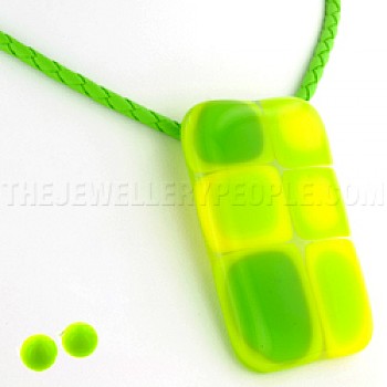 Green Blocks Glass Jewellery Gift Set