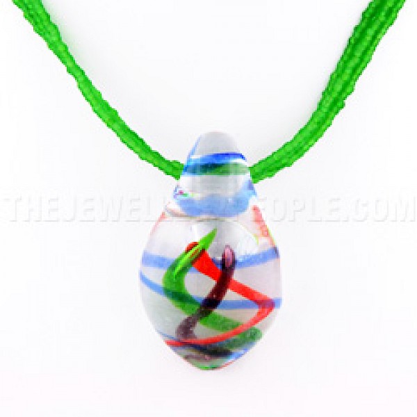 Green Glass Drop Beaded Necklace