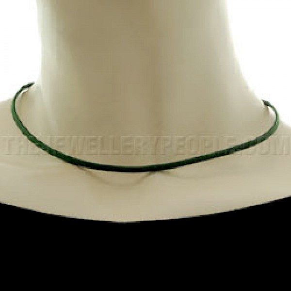 Green Suede Necklace - Single Strand