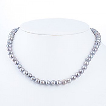 Grey Silver Pearl Necklace