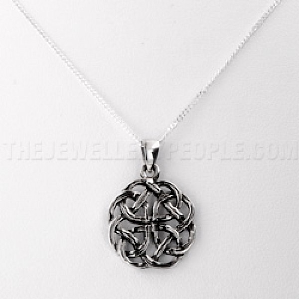 Groove Celtic Knot Silver Pendant - PT528