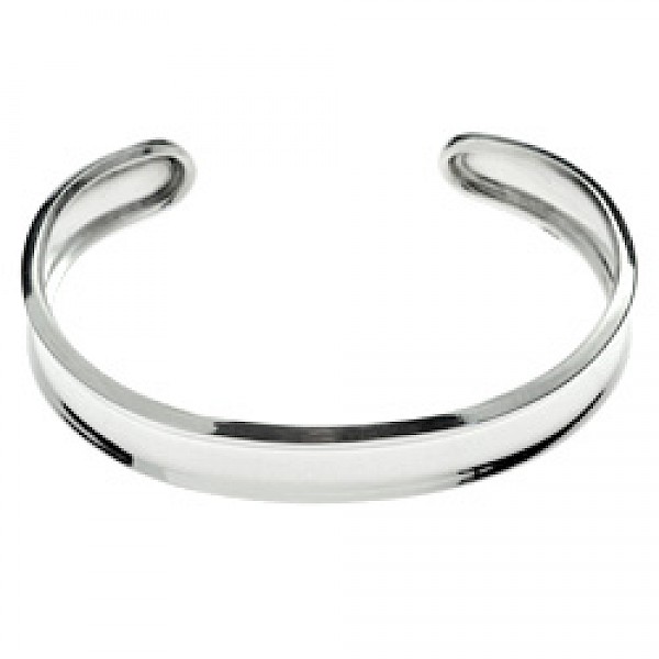 Groove Open Silver Bangle - 10mm