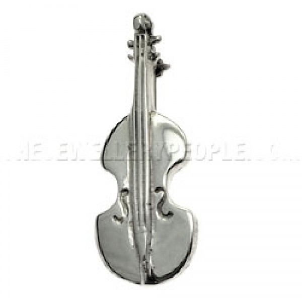 Violin Silver Brooch
