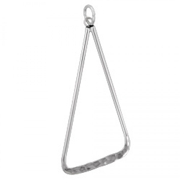 Hammered Angled Triangle Silver Pendant - PT438