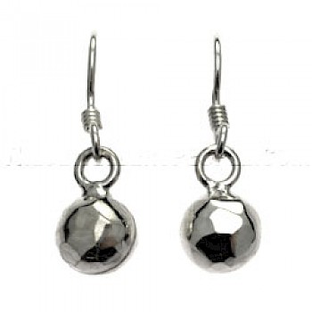Hammered Bauble Earrings - 8mm