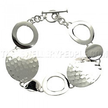 Hammered Circles Silver Bracelet