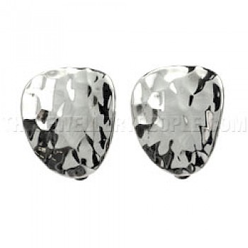 Hammered Concave Clip On Earrings - 17mm - CLP063