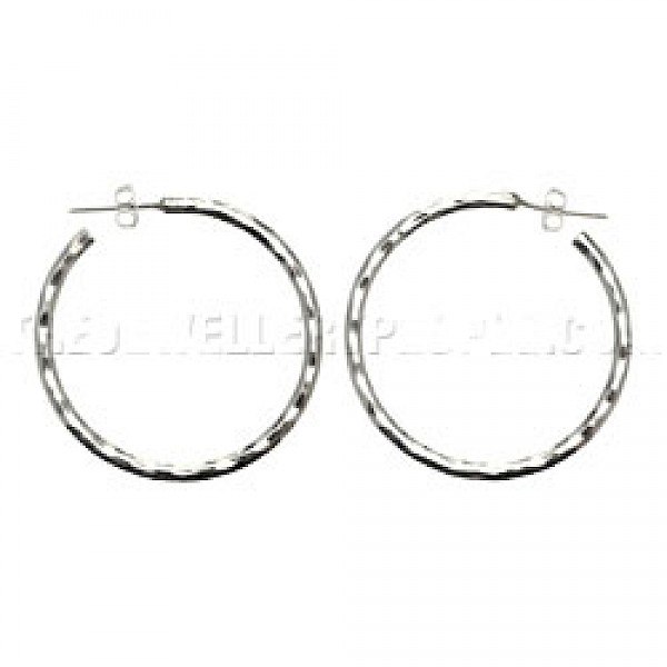 Hammered Extra Large Hoop Earrings - 65mm Wide - ES362