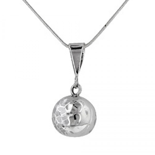 Hammered Silver Ball Pendant - PT025