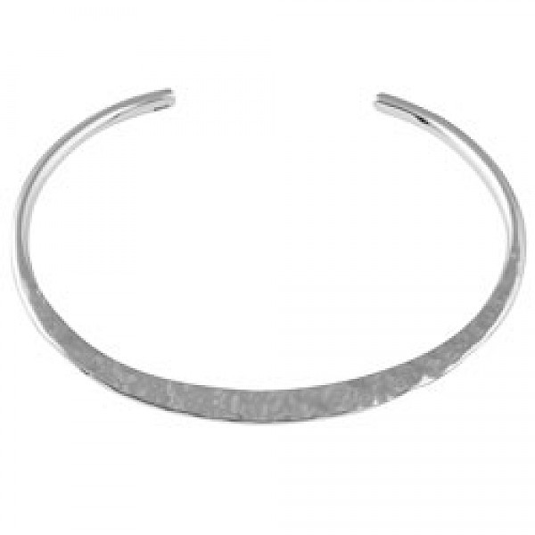 Hammered Silver Bangle - 5mm Solid