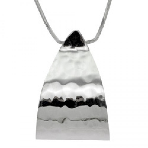 Hammered Silver Loop Pendant - PT217