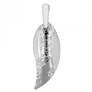Hammered Three Layer Droplet Silver Pendant - PT661