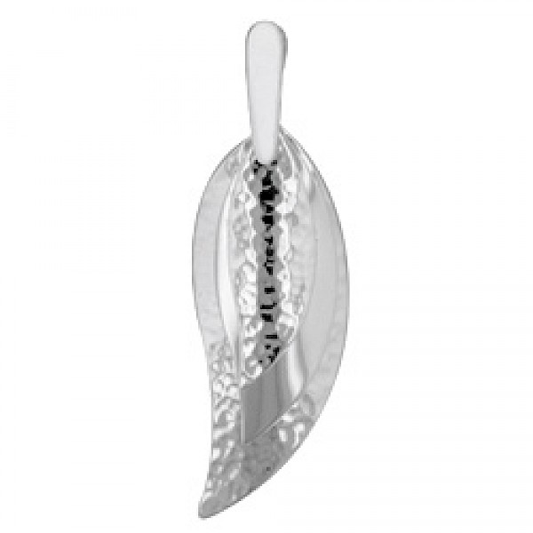 Hammered Three Layer Droplet Silver Pendant - PT661