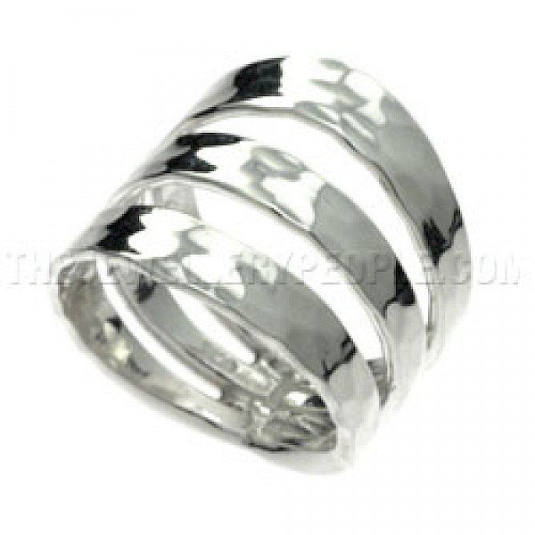 Hammered Wrap Silver Ring - RG409
