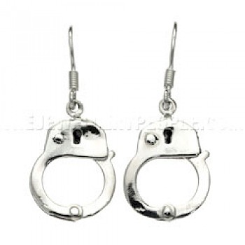 Handcuffs Silver Earrings
