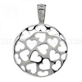 Heart Cut Outs Silver Pendant - PT478