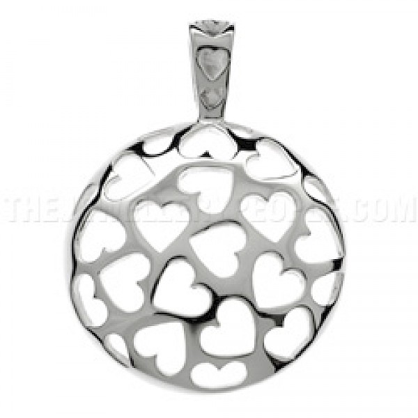 Heart Cut Outs Silver Pendant - PT478
