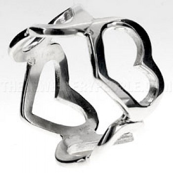 Heart Cut Out Silver Ring