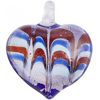 Heart Shaped Glass Pendant - GLS111