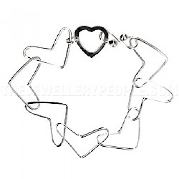 Boomerang Hearts Silver Bracelet