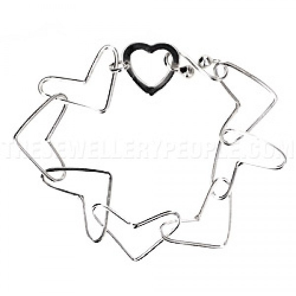 Boomerang Hearts Silver Bracelet