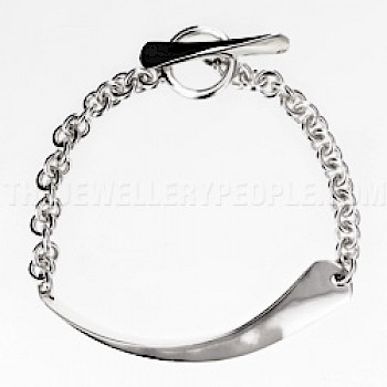 Heavy Curved Bar Silver Bracelet