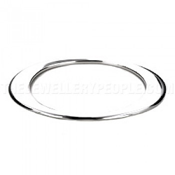 Heavy Polished Oval Silver Bangle