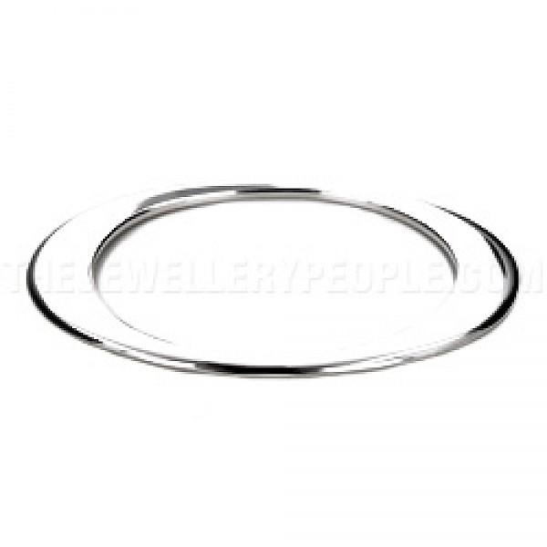 Heavy Polished Oval Silver Bangle