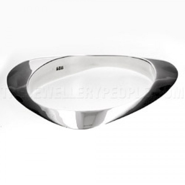 Heavy Polished Silver Heart Bangle