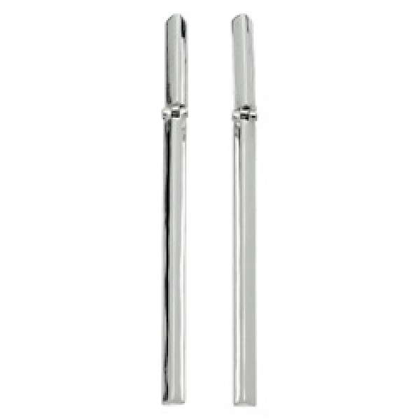 Hinged Beam Silver Earrings - 60mm Long