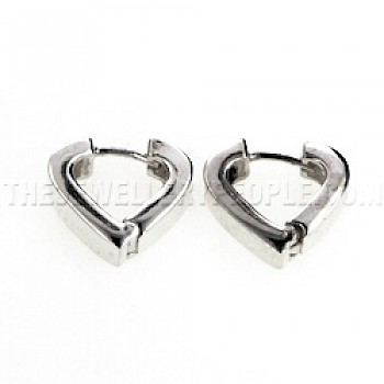 Hinged Heart Silver Earrings