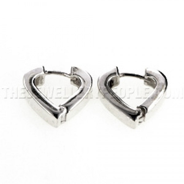 Hinged Heart Silver Earrings