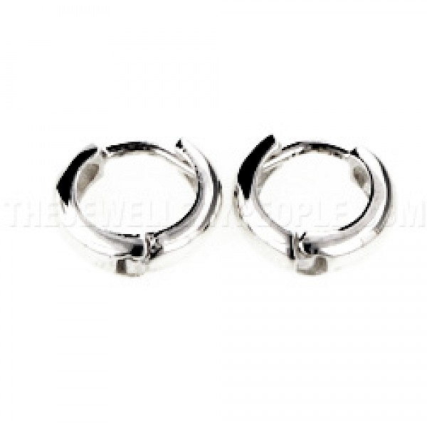 Hinged Silver Hoop Earrings - 10mm - ES479